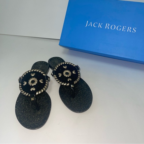 Jack Rogers Georgia Glittery Jelly Thong  Sandals - New In Box - Picture 12 of 17